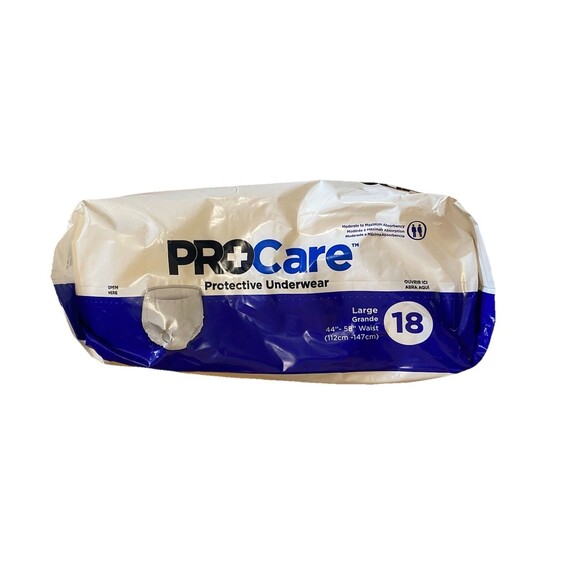 Procare ~ Protective Underwear ~ Pack Of 18~  Size Large 44" - 58” (112cm-147cm) - Picture 2 of 6